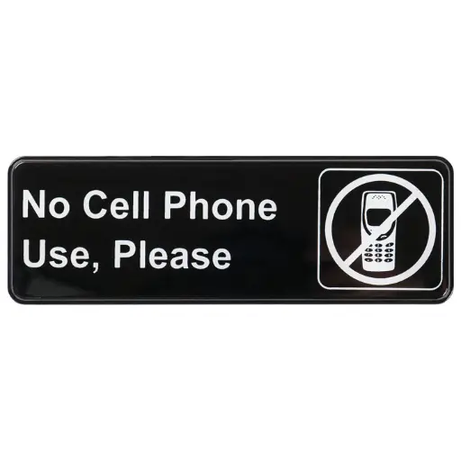 [SGN-334-SV1] Information Signs 3"x 9" / No Cell Phone Use, Please