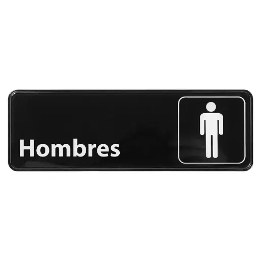 [SGN-368-SV1] Information Signs 3"x 9" / Spanish Men