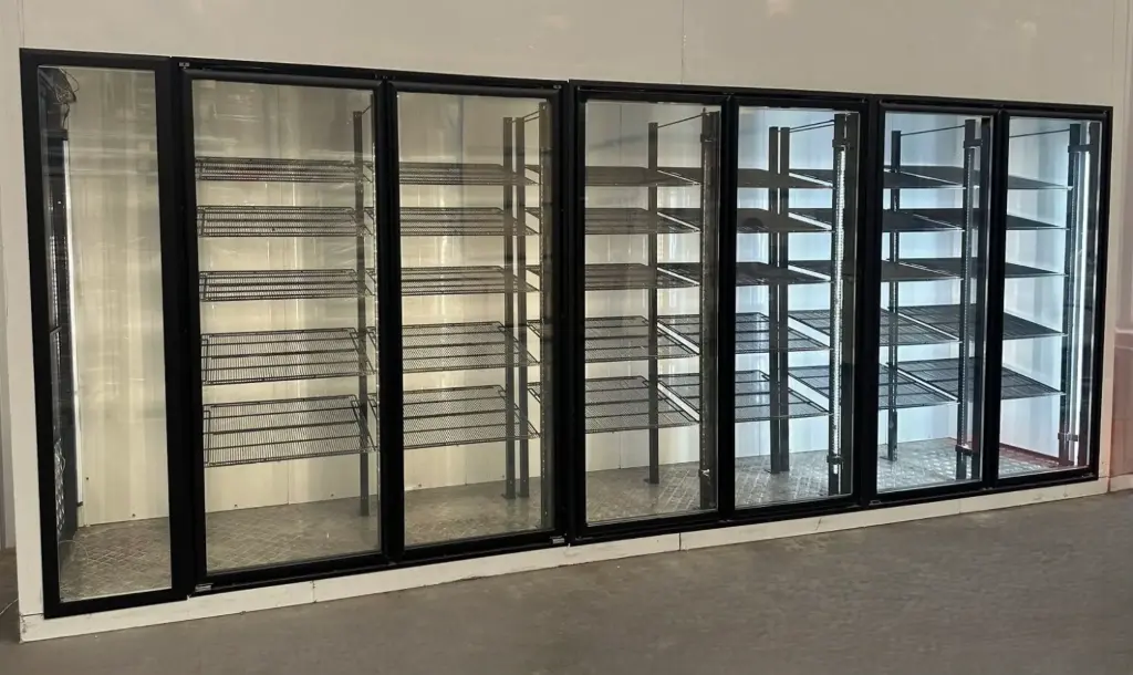 Walk-in Freezer Glass Door and Frame Work 30" x 79" / 5 Doors